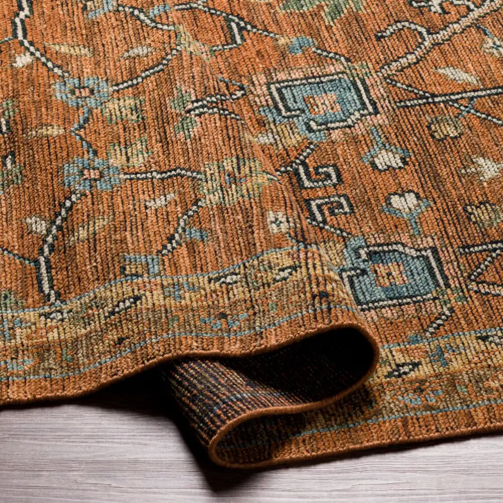 Hand-Knotted Fringed Wool Carpet