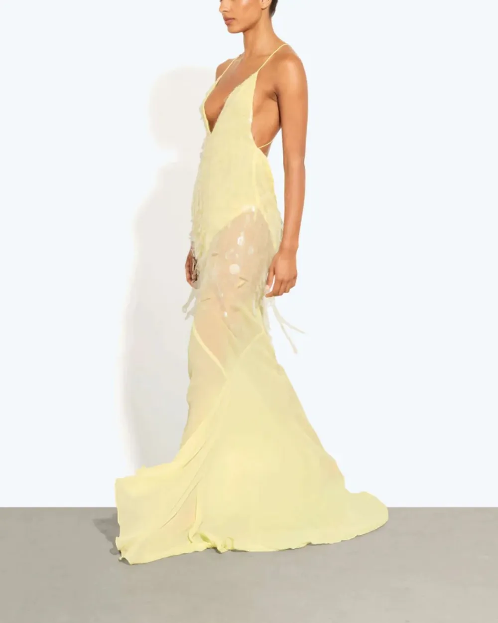 Sequin Sheer Mermaid Evening Gown