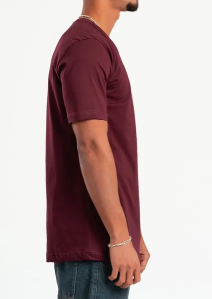 Burgundy Soft Cotton Crewneck Tee