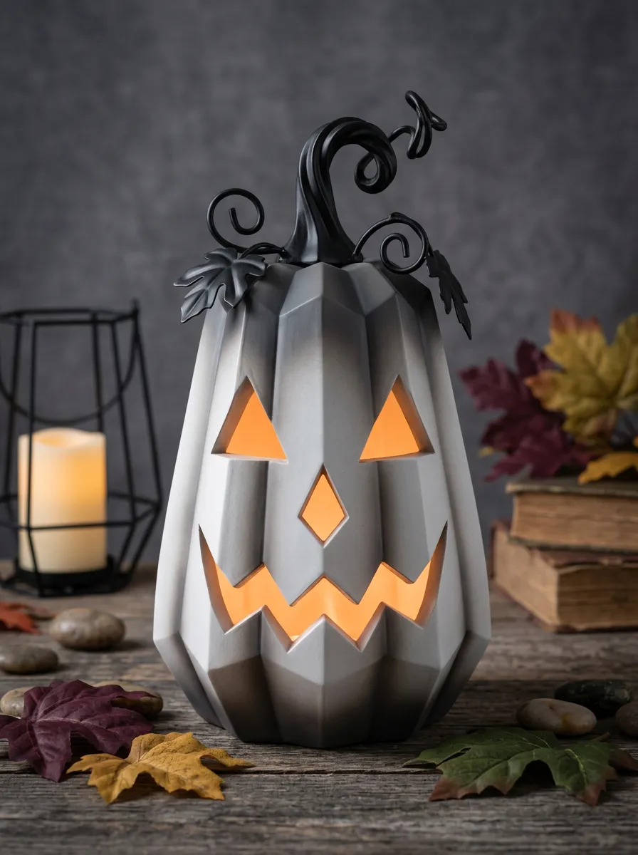 Halloween Geometric Pumpkin LED Ornament