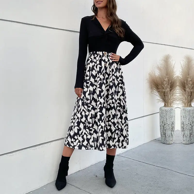 Women's Wrap Long-Sleeve Floral Party Dress