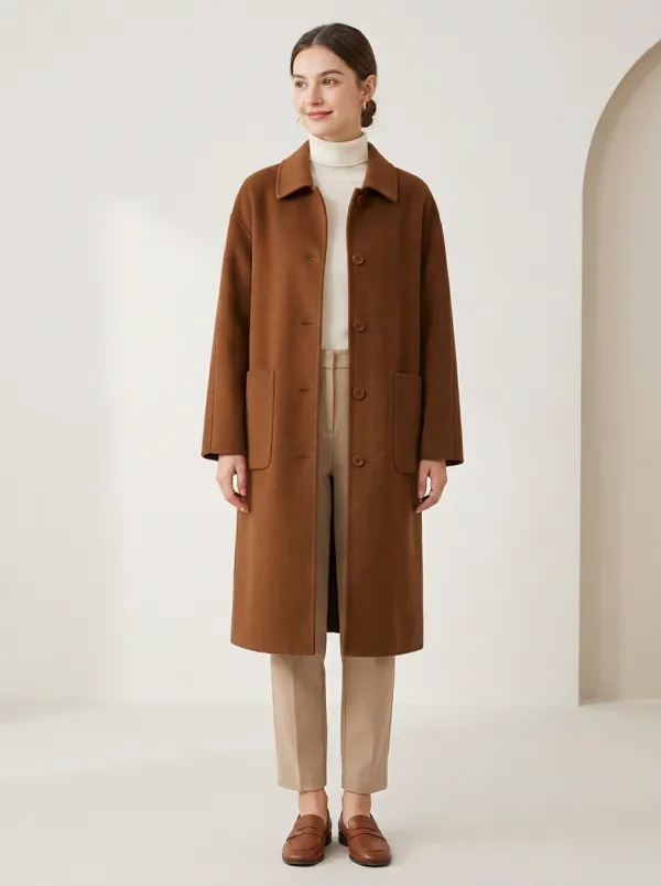 Tailored Wool-Blend Outerwear Coat