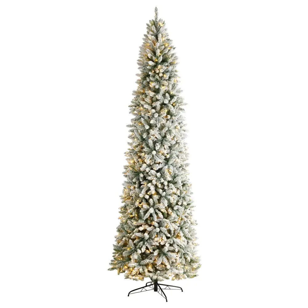 Slim Flocked Montreal Fir Artificial Christmas Tree