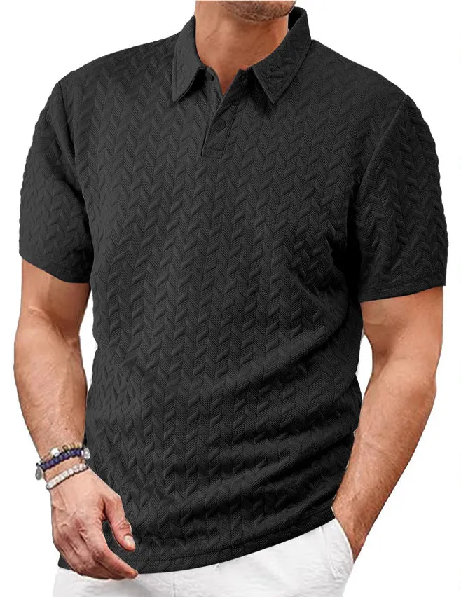 Zigzag Short Sleeve Polo Shirt