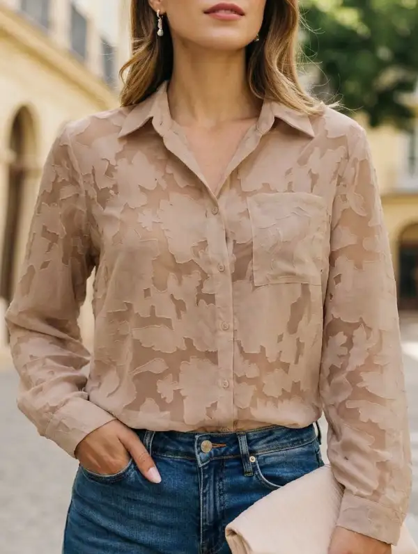 Loose Draped Chiffon Blouse