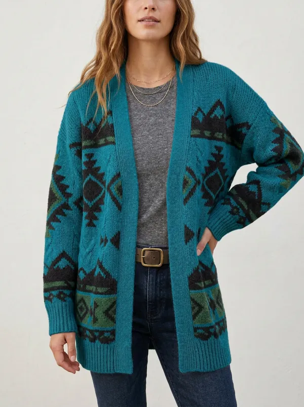 Women's Western Geometric Boho Cardigan