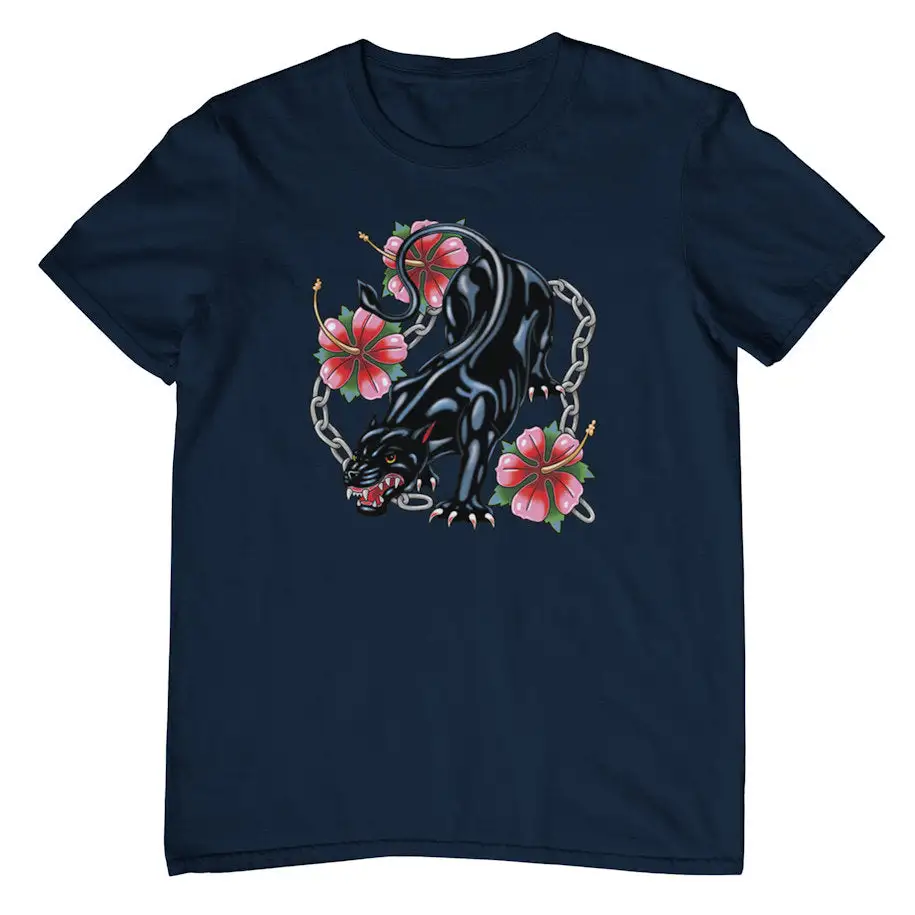 Panther Tattoo Graphic Cotton T-Shirt