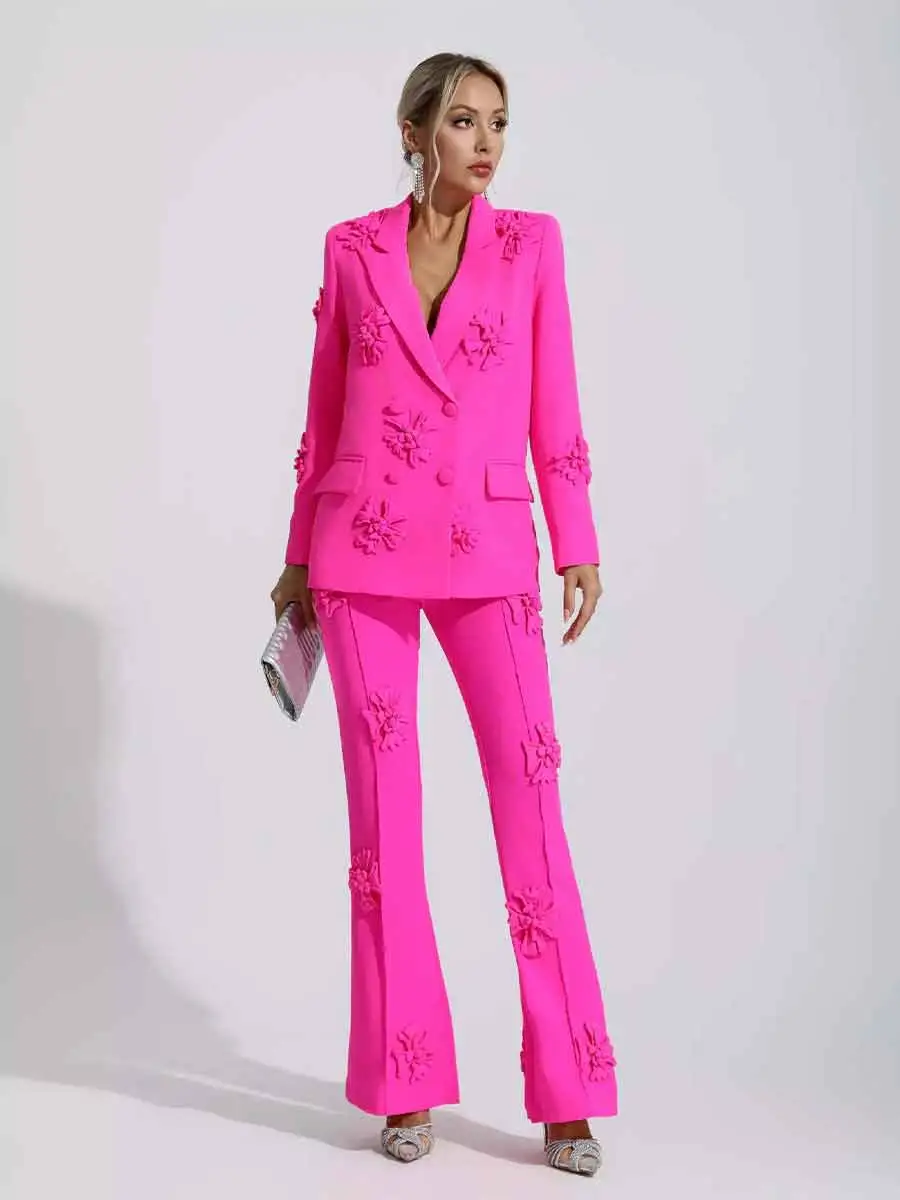 Heidi Jacquard Floral Suit Two Piece Set