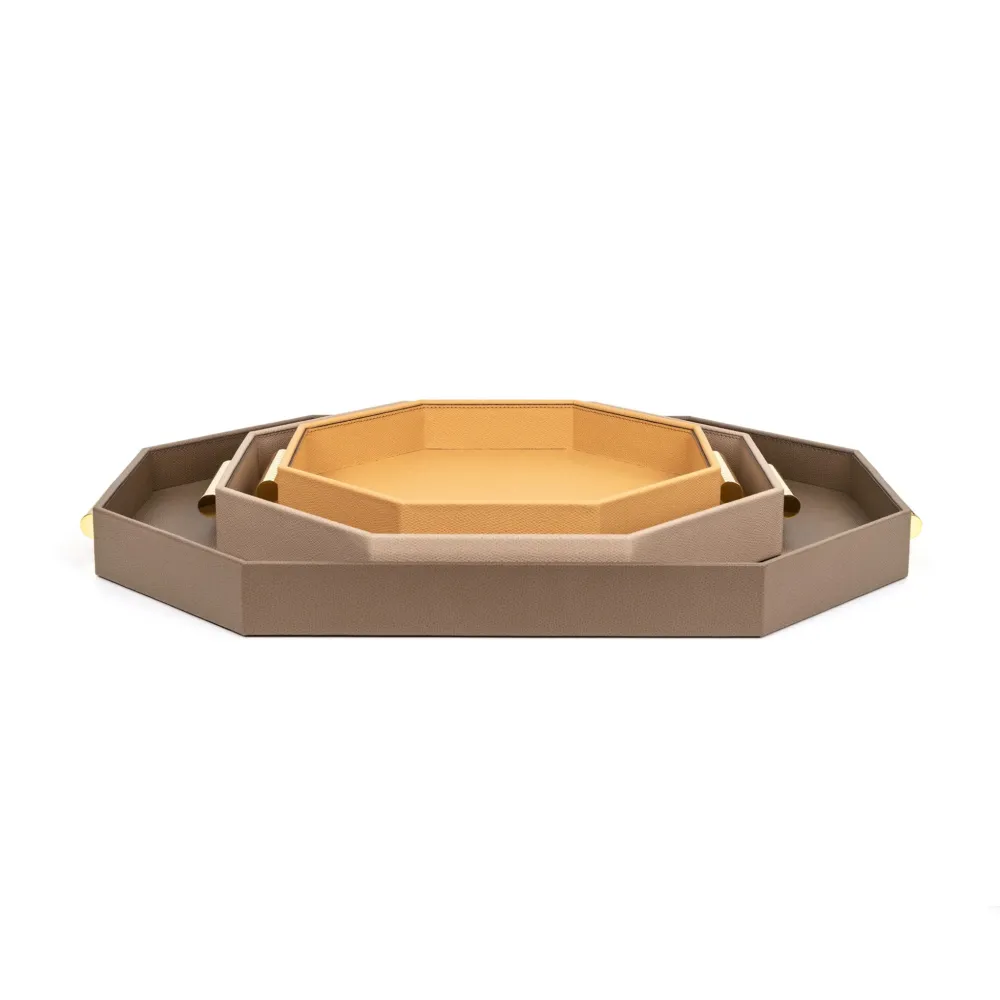Hexagonal Leather Tray