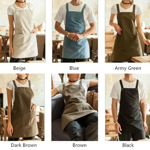 Bib Polyester Cotton Crossback Kitchen Work Apron