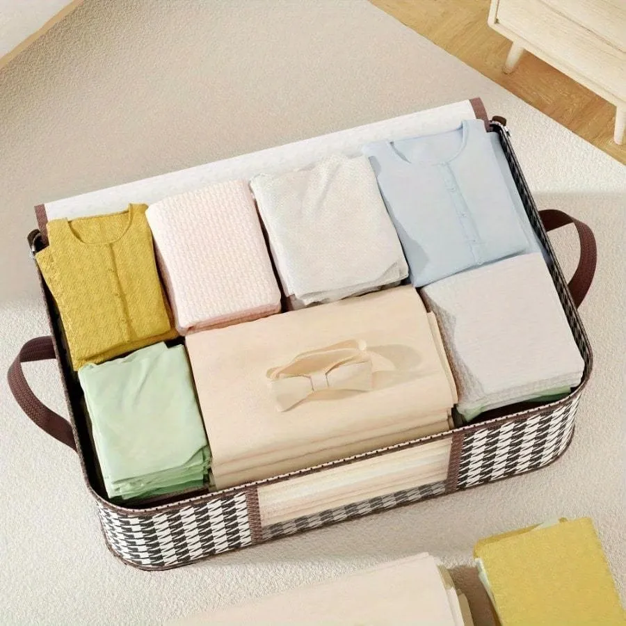 Houndstooth Fabric Storage Bin