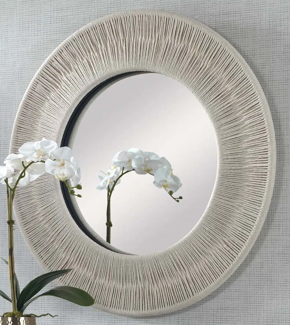 Rope Wrapped Round Wall Mirror