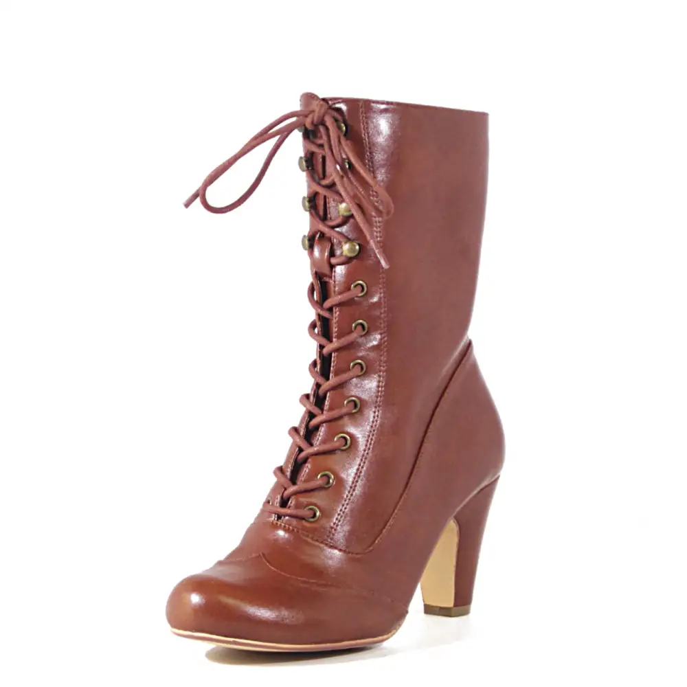 Lace Up Combat Victorian Ankle Boots
