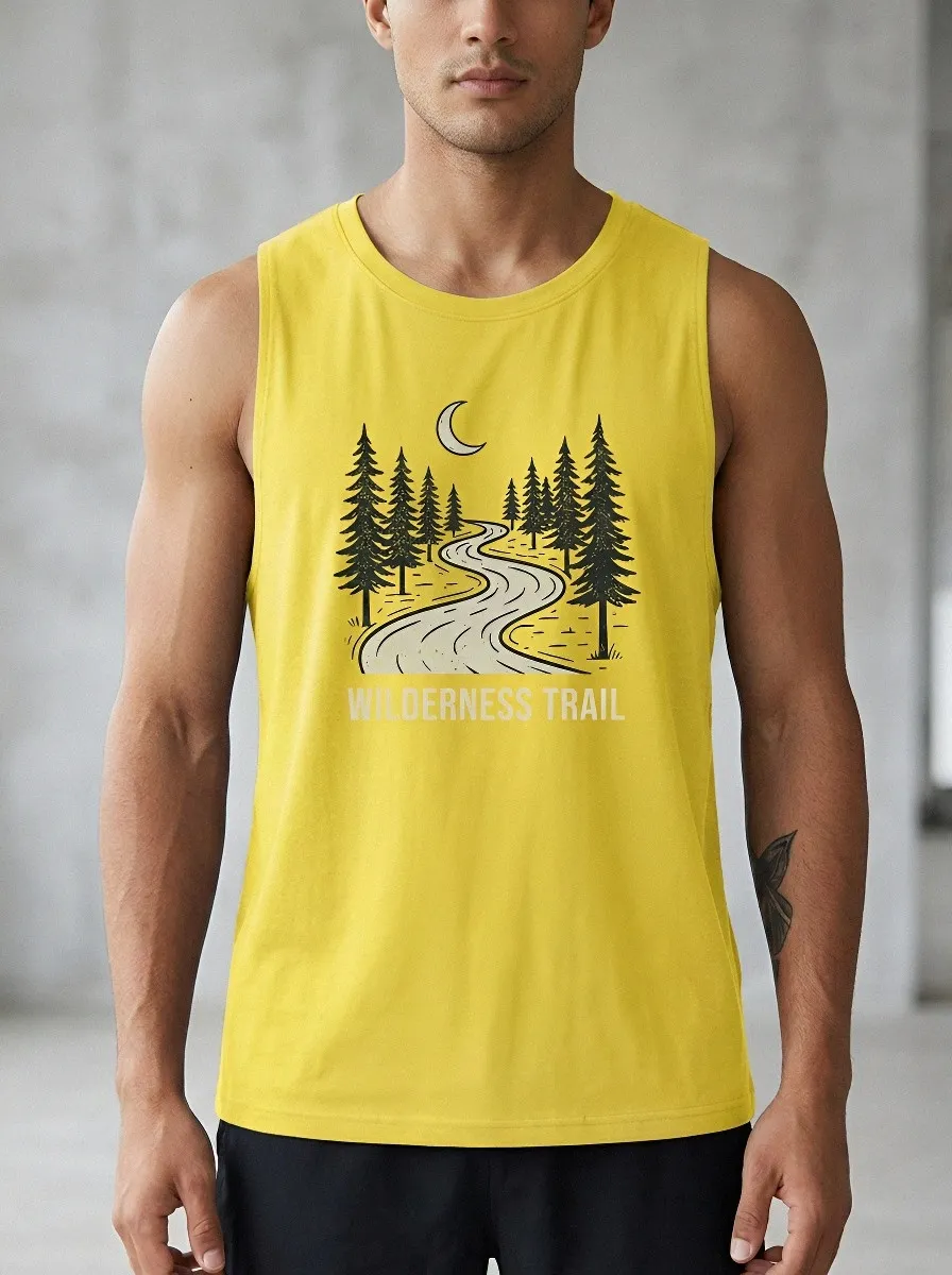 Men's Wilderness Trail Moon Forest Printed Tank Top