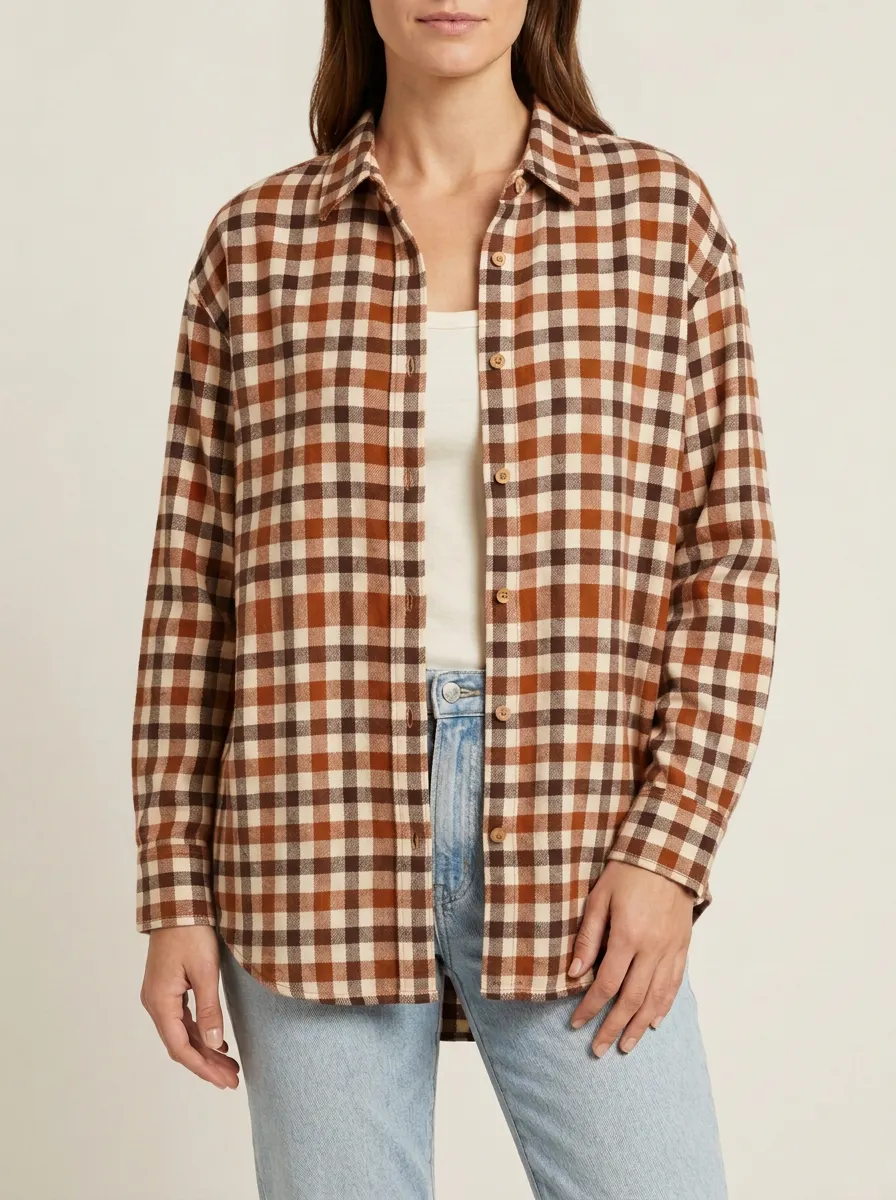 Modern Printed Plaid Plaid Long-Sleeve Shirt