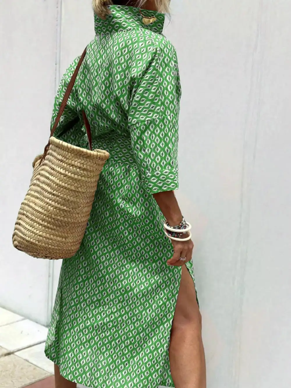Full Size Button-Down Midi Dress Plus Size