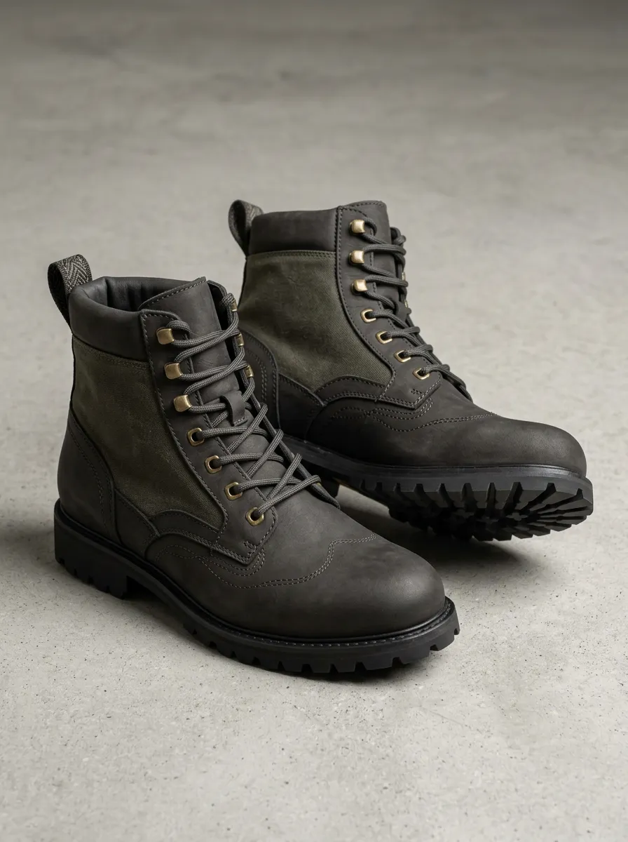 Unisex Outdoor Enthusiast Suede Print Work Boots