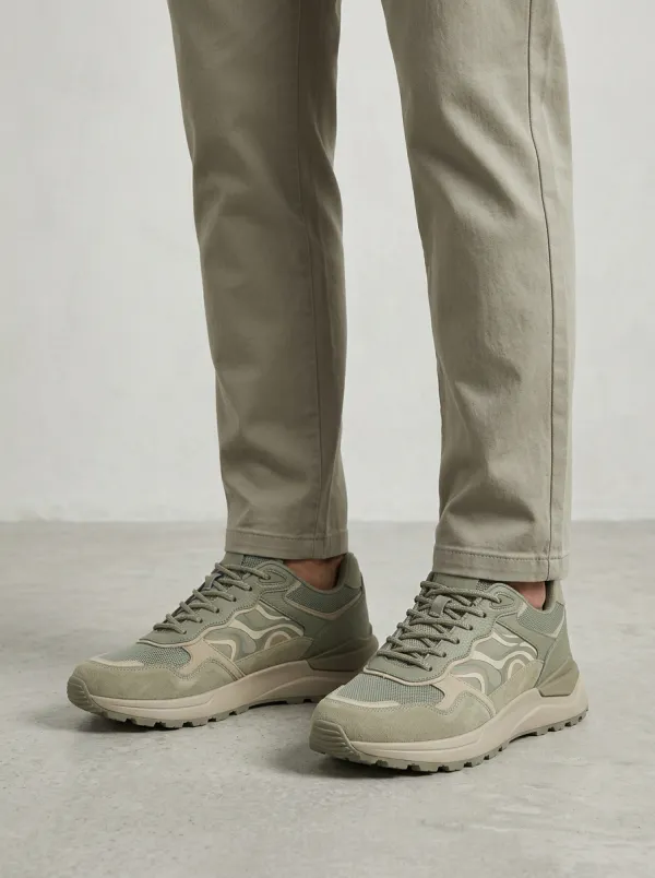 Men's Casual Wavy Pattern Print Sneakers