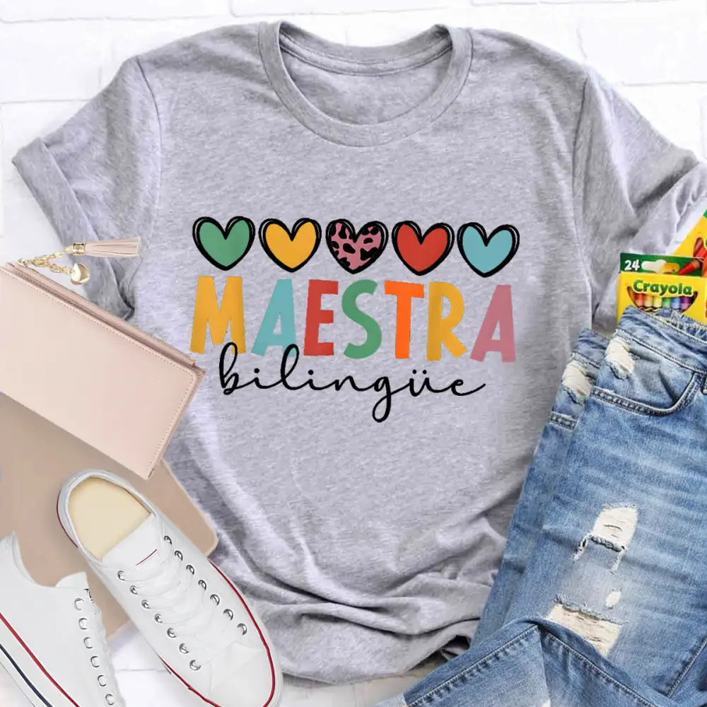 Colorful Letters Teacher T-Shirt