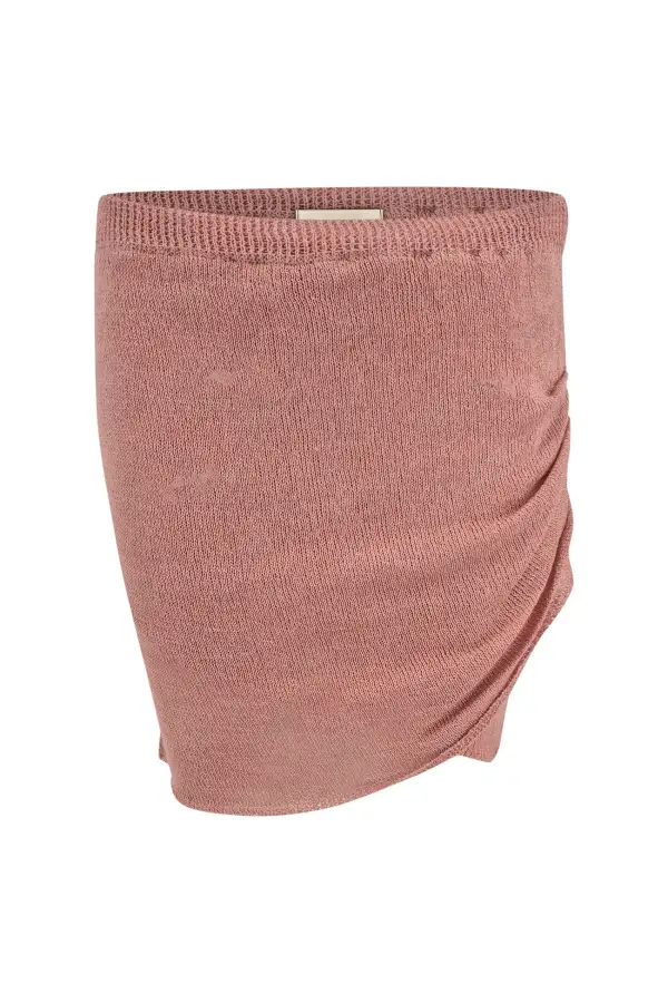 Compact Promenade Denim Knit Skirt