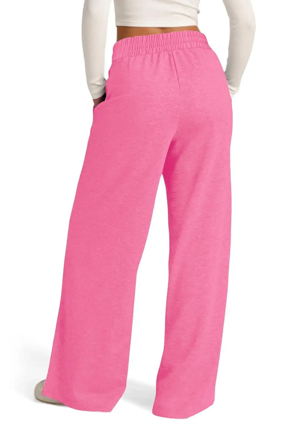 Relaxed Drawstring Elastic Waist Wide Leg Pants