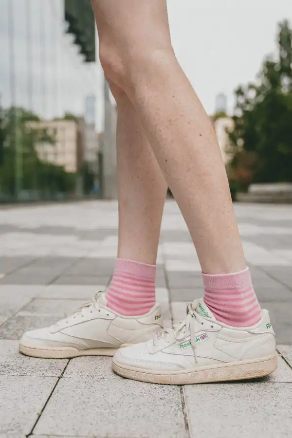 Pink Stripe Ankle Socks