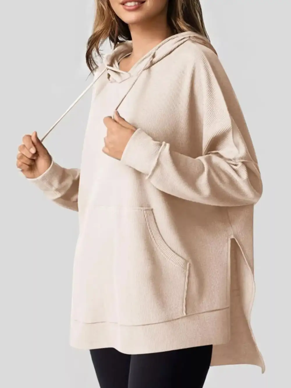Refined Drawstring Pocketed Oversized Hoodie