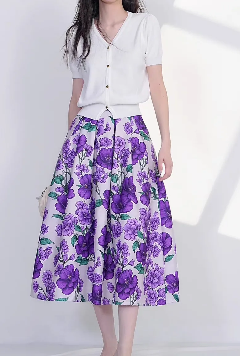 Structured Market High Waist Skirt