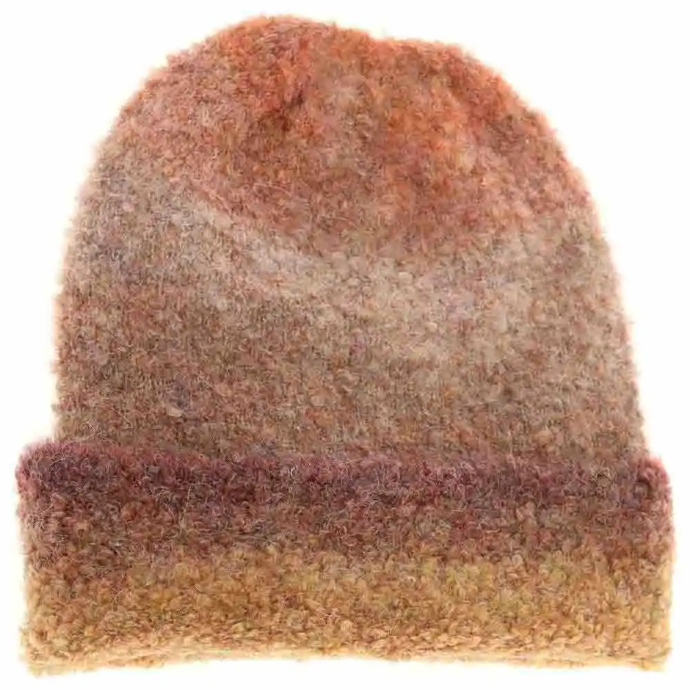 Multi-colored Slouchy Mohair Cuffed Beanie