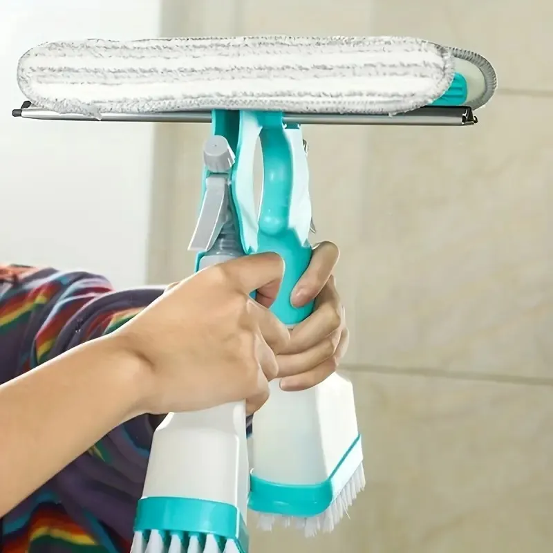 4-In-1 Glass Cleaning Brush With Spray
