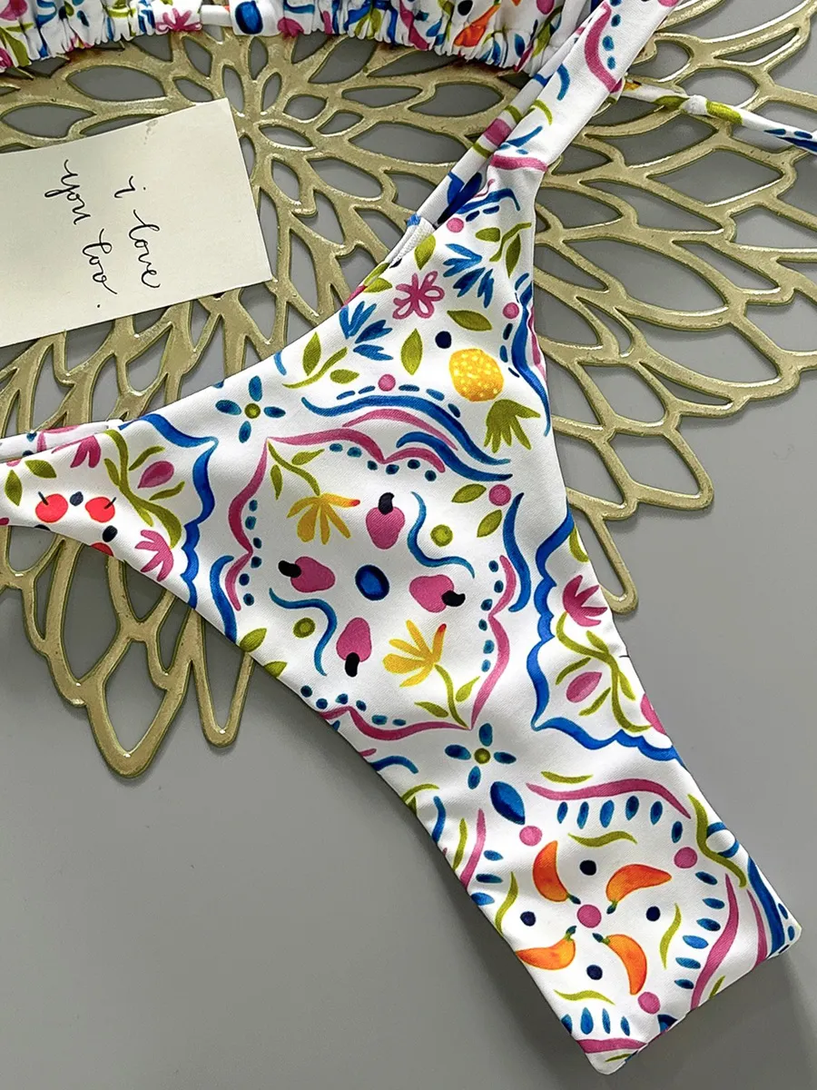 Evangeline Multi-Color Printed Strappy Bikini Two Piece Set