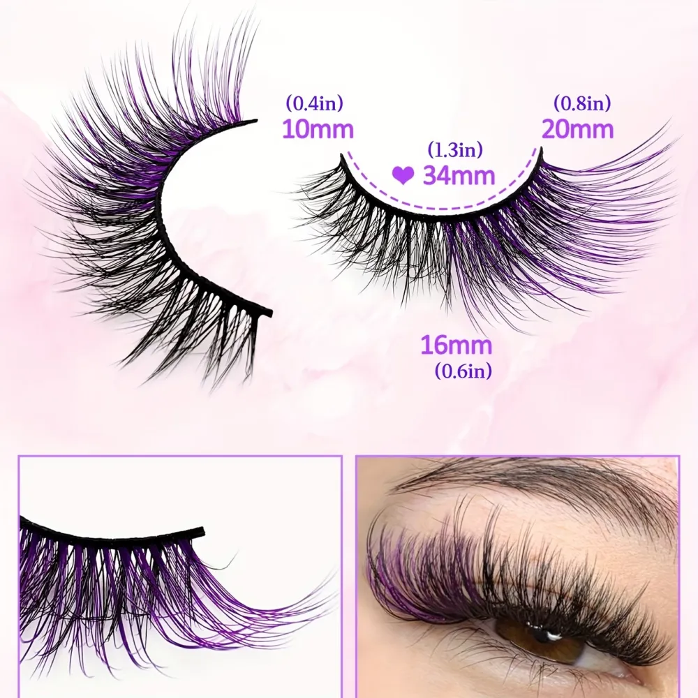 Purple Ombre Fluffy Lashes