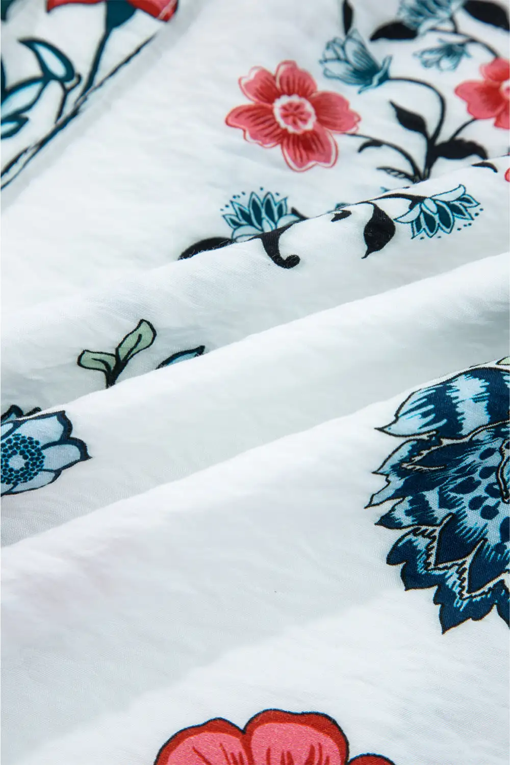 Floral Frilled V-Neck Shirt Blouse