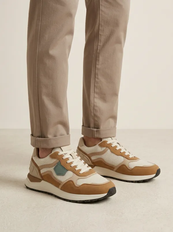 Men's Everyday Casual Colorblock Suede Mesh Print Sneakers