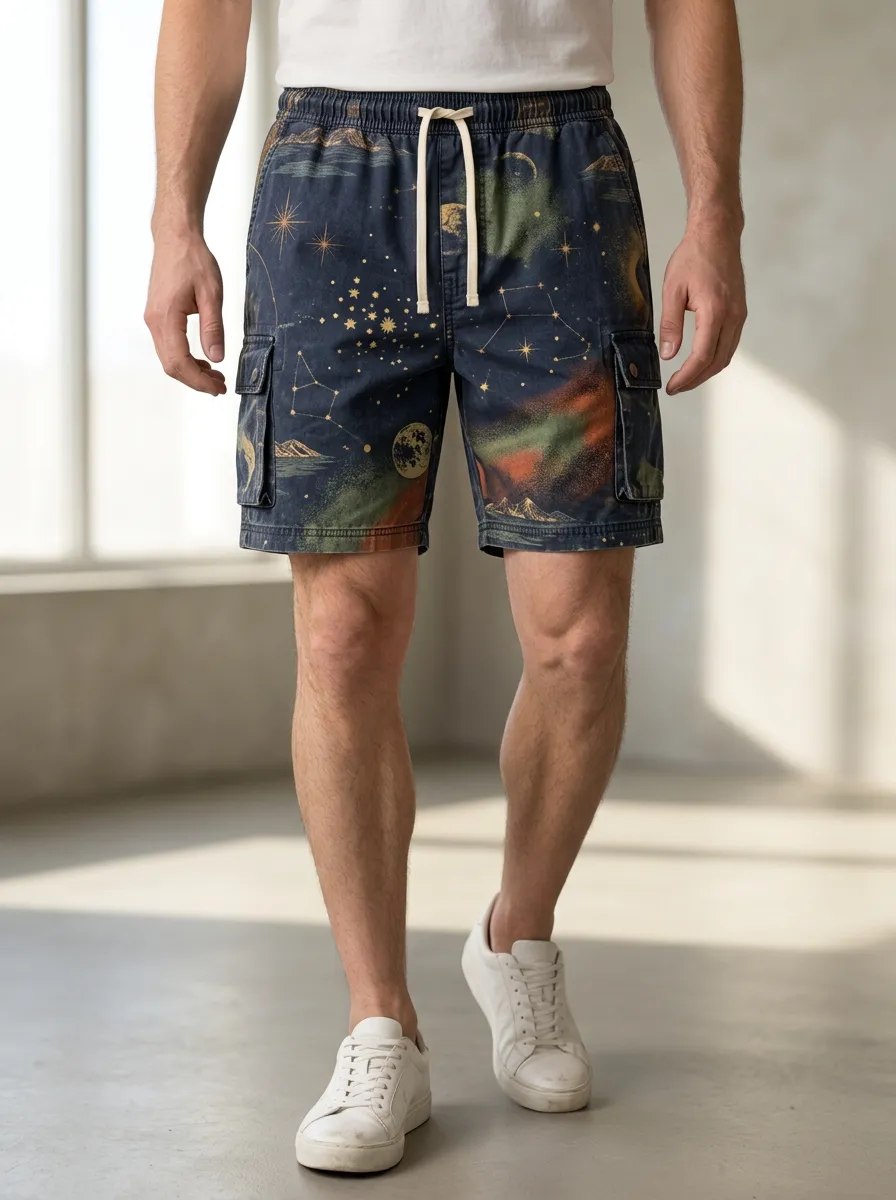 Men's Astronomy Galaxy Constellation Cargo Shorts