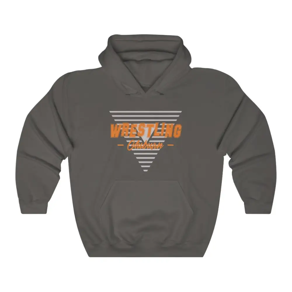 Soft Fleece Triangle Emblem Wrestling Graphic Pullover Hoodie
