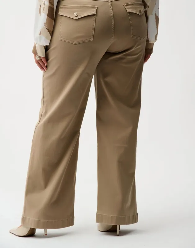 Cotton Denim Button-Front Pull-On Jeans