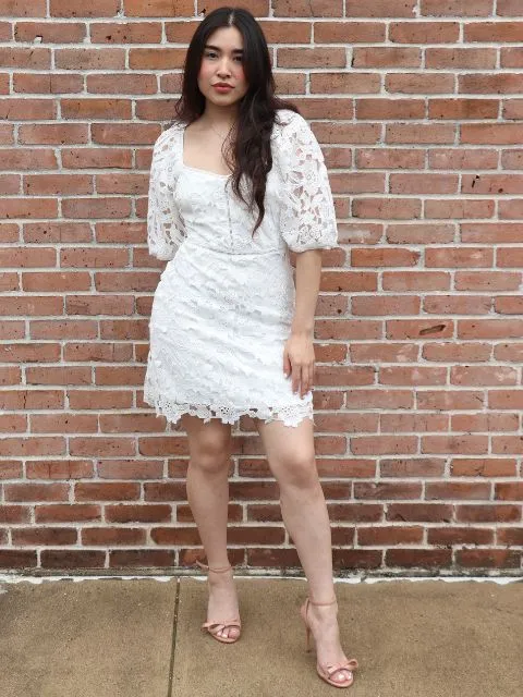Lace Floral Mini Dress