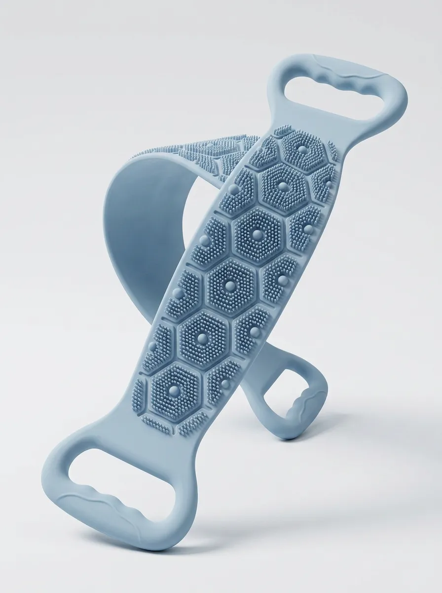 Hexagon-Texture Printed Silicone Back Scrubber