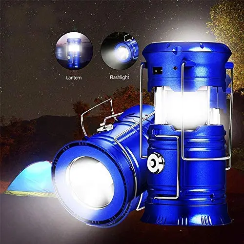 Rechargeable camping lantern 2 in 1 Solar LED Lamp