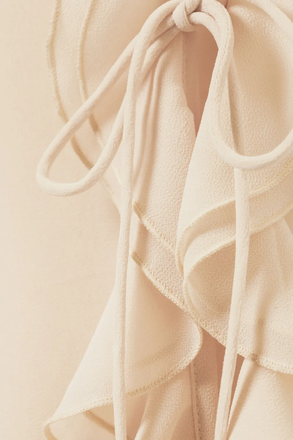 Ruffle Round Neck Long Sleeve Blouse