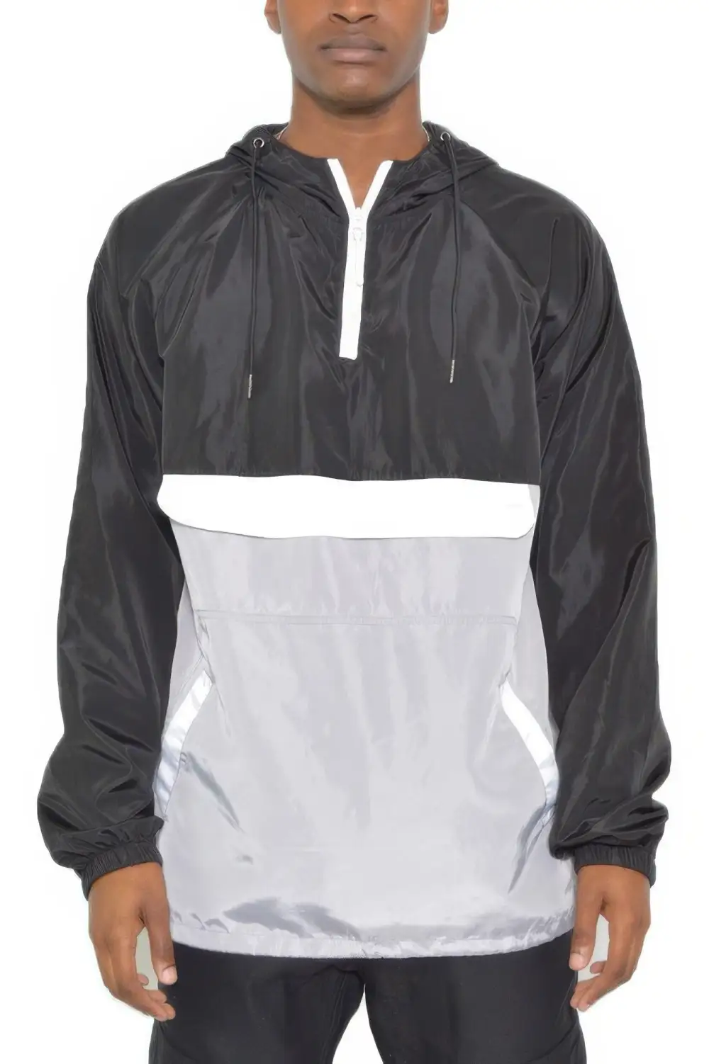 Color Block Pullover Anorak Jacket