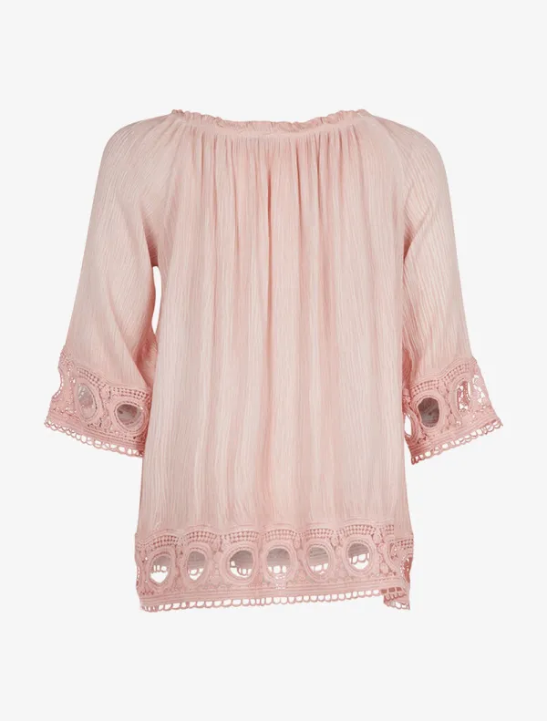 Modern Three Quarter Sleeve Relaxed Fit Blouse