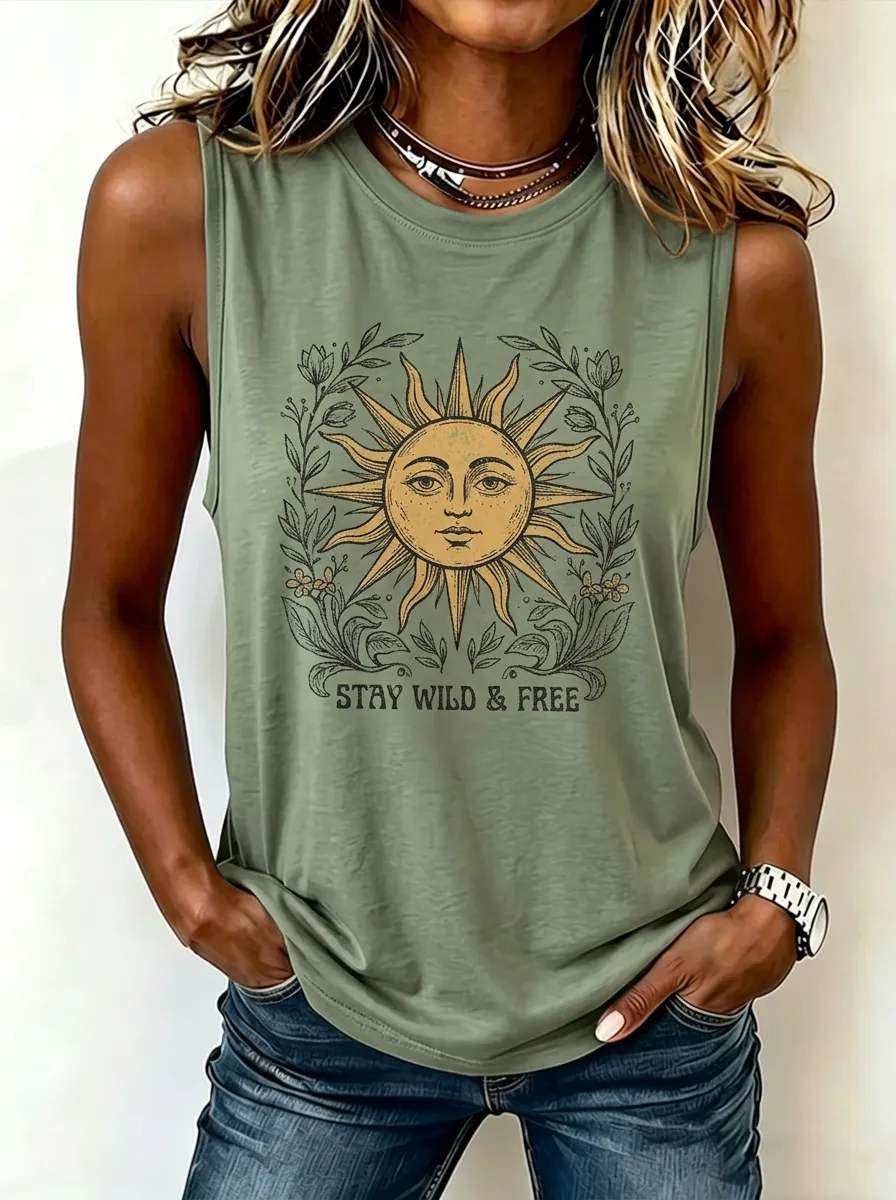 Boho Sun Stay Wild And Free Tank Top