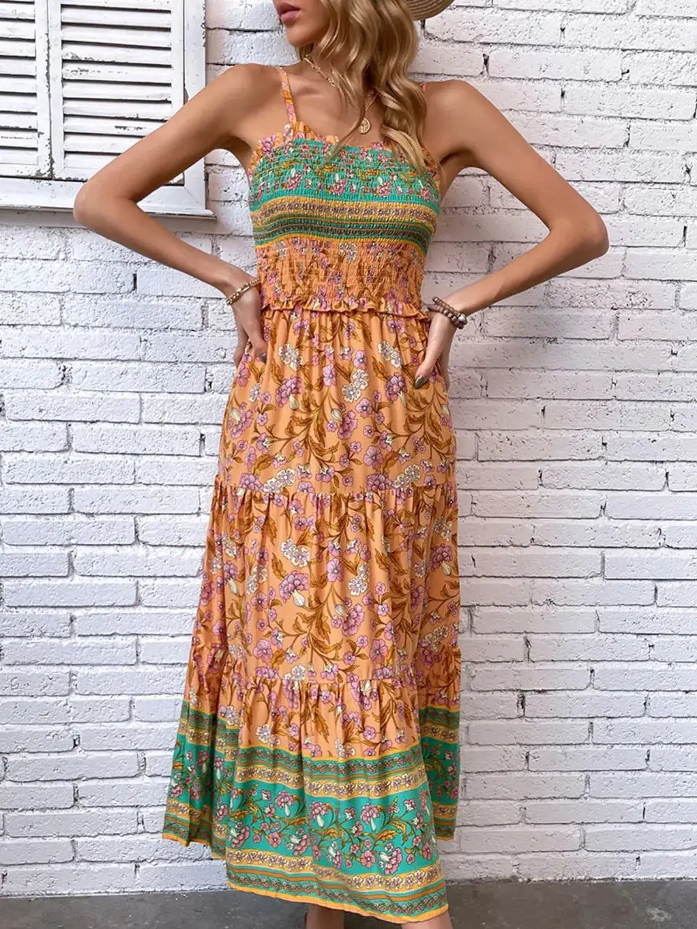 Relaxed Midi Square Neck Dress