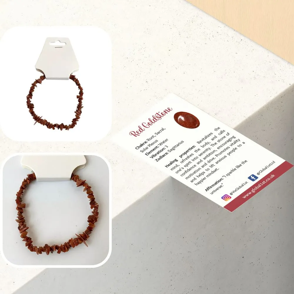 Chip-Stone Stretch Gemstone Crystal Bracelet