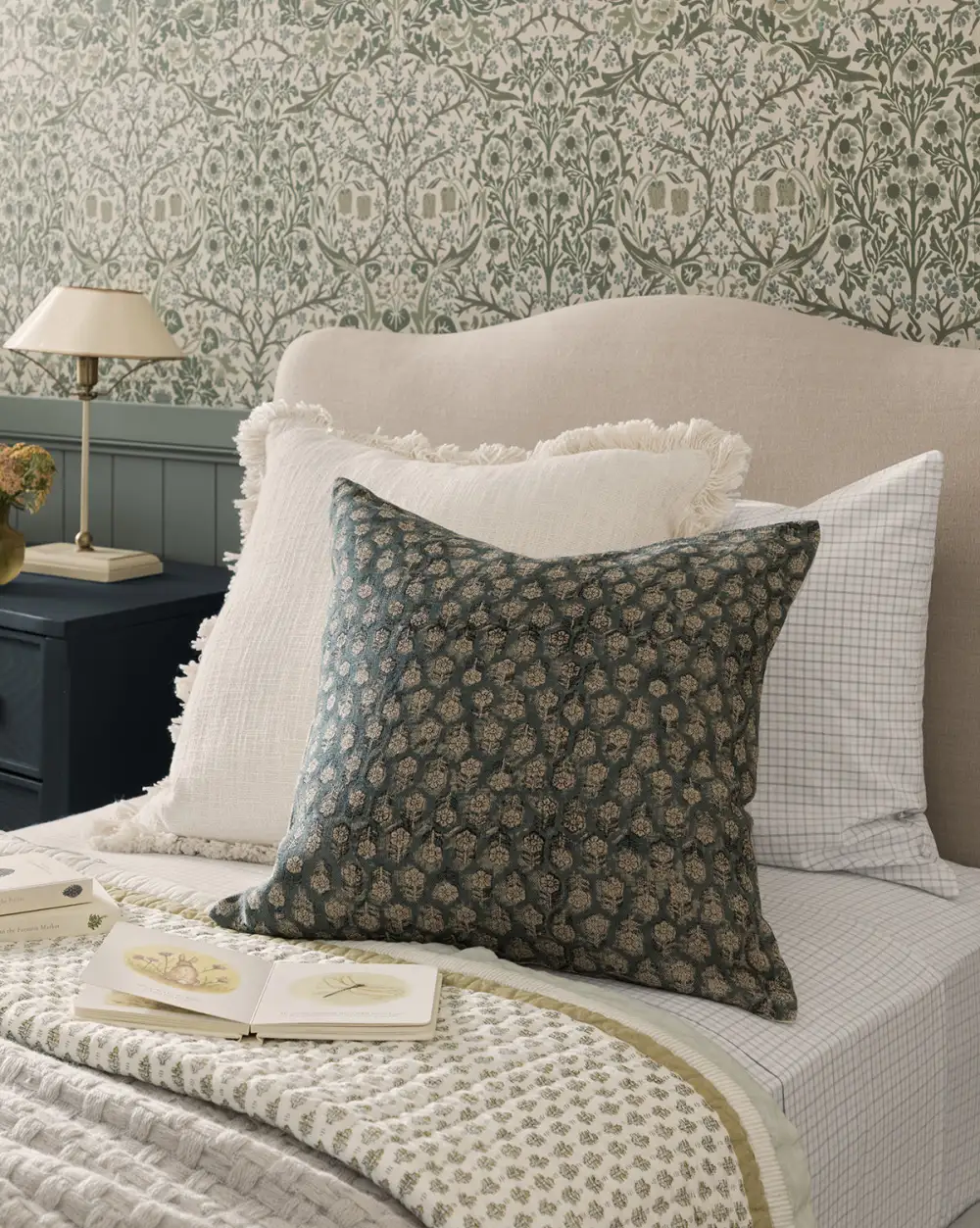 Block-Printed Playful Pillow Cover