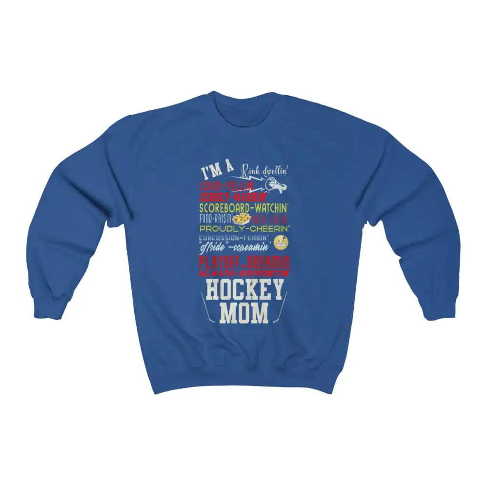 Mom Support Hockey Graphic Crewneck Sweatshirt
