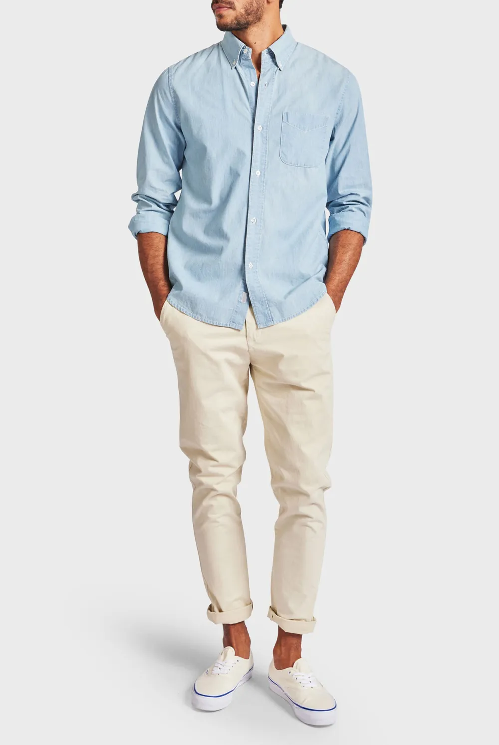 Cotton Utility Pocket Casual Button Up Shirt