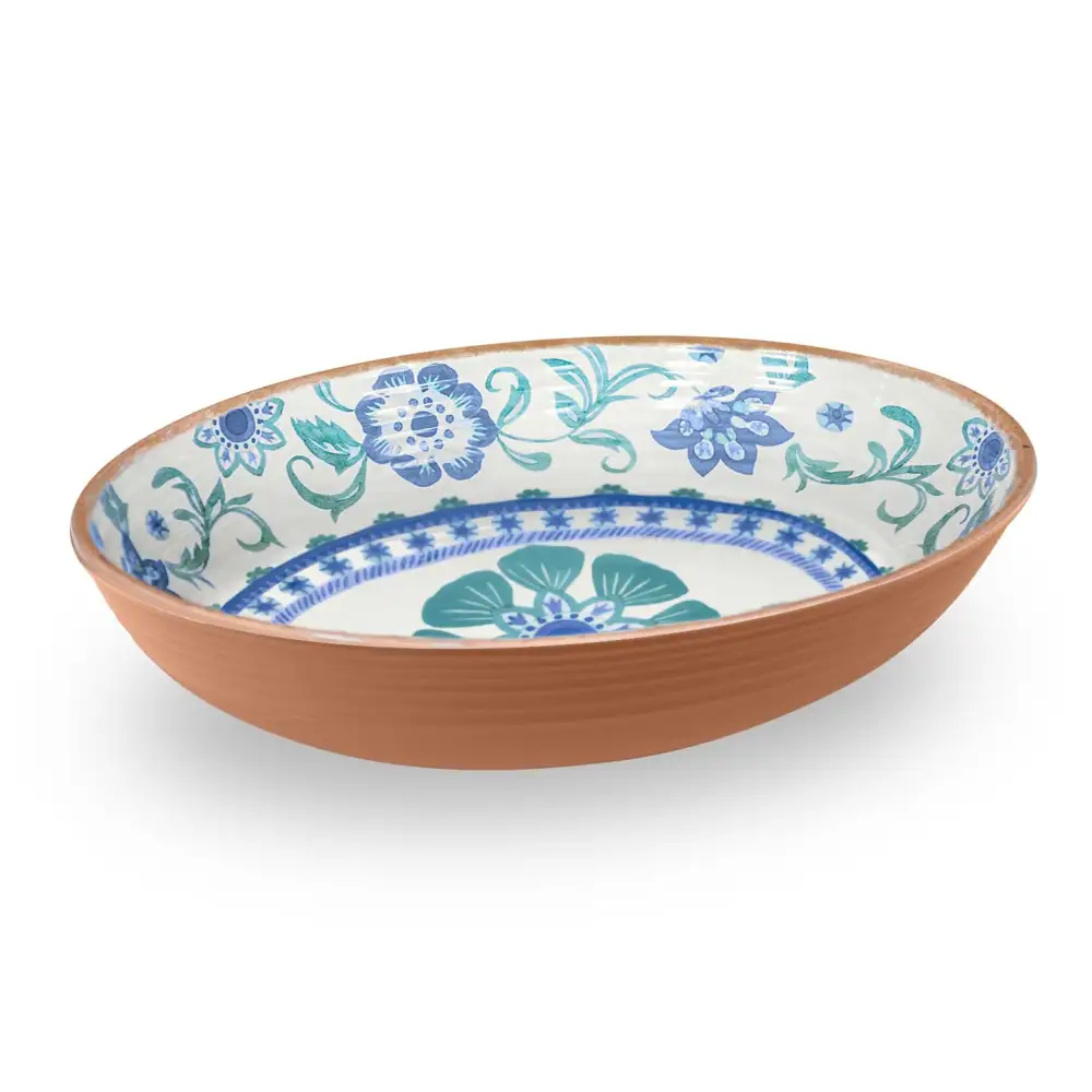 Floral Melamine Oval Serve Bowl
